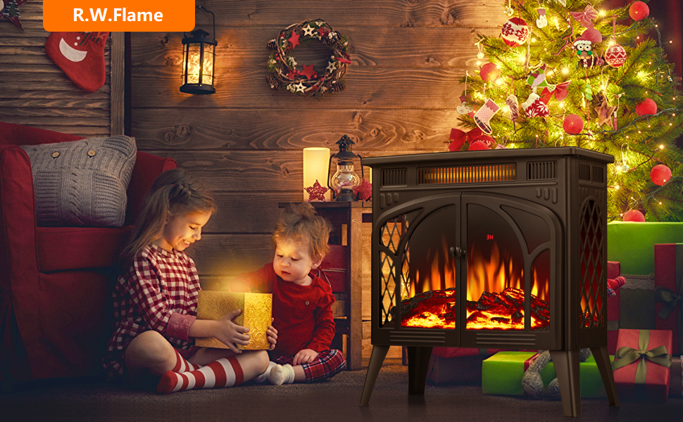 R.W.Flame Electric Fireplace Stove Heater