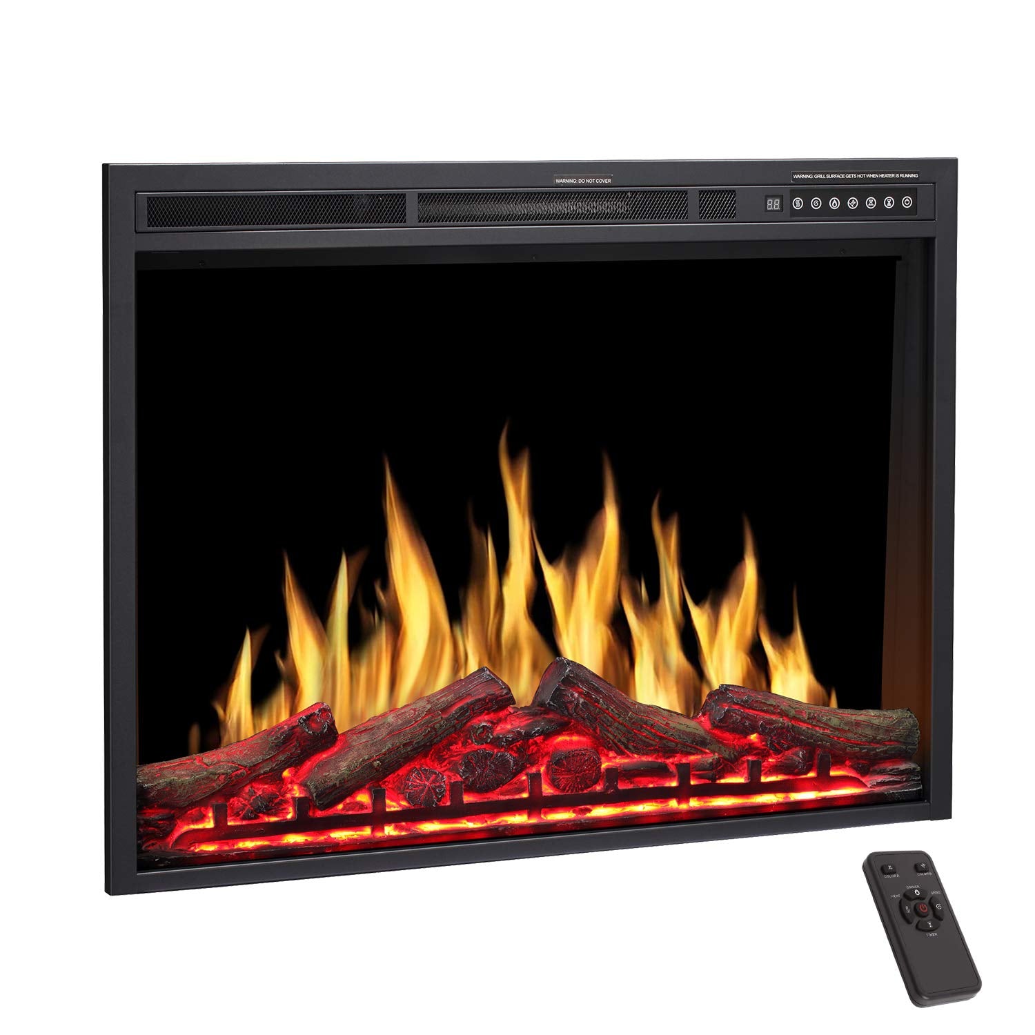 R.W.FLAME 34''Electric Fireplace Insert, Infrared Electric Fireplace, 750W/1500W