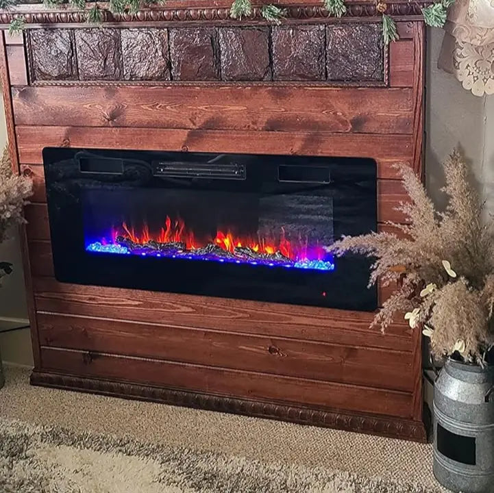 R.W.FLAME Recessed Wall Mounted Electric Fireplace, 750 - 1500W R.W.FLAME