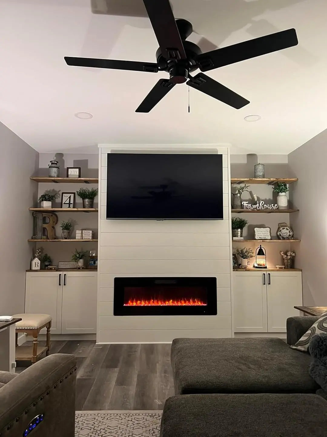 R.W.FLAME Recessed Wall Mounted Electric Fireplace, 750 - 1500W R.W.FLAME