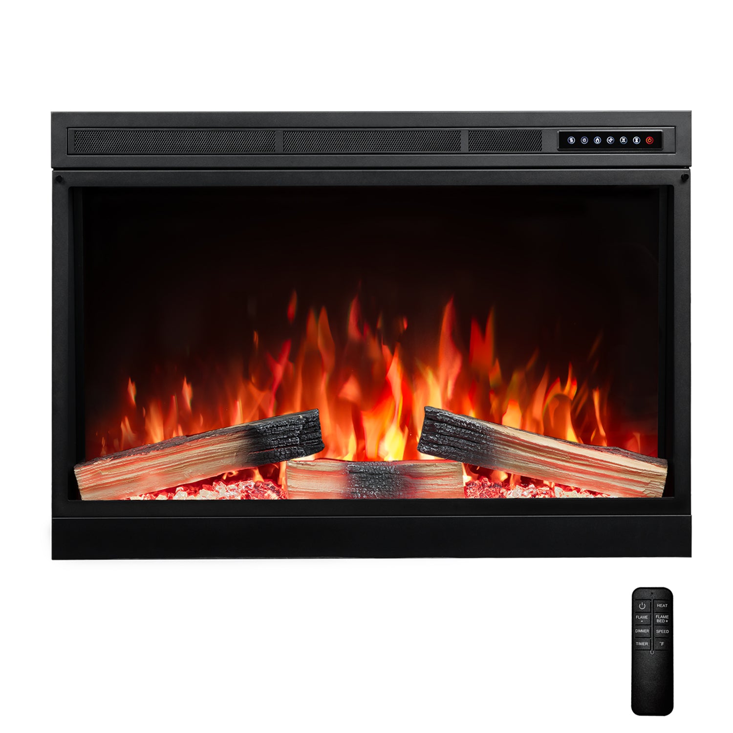 R.W.FLAME 36"/39" Electric Fireplace Insert with Remote Adjustable Temperature and Flame 750/1500W