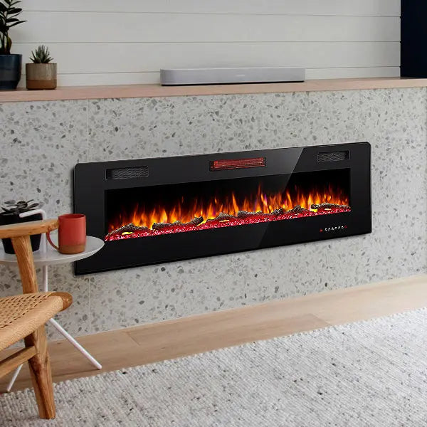 R.W.FLAME Recessed Wall Mounted Electric Fireplace, 750 - 1500W R.W.FLAME