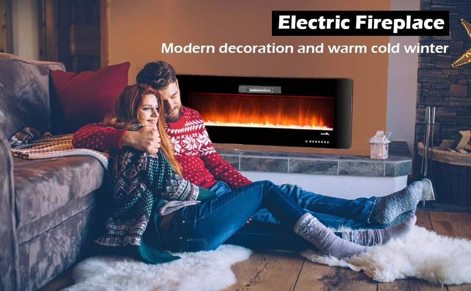 “How ev!Please Stay warm with the mounted electric fireplace”
