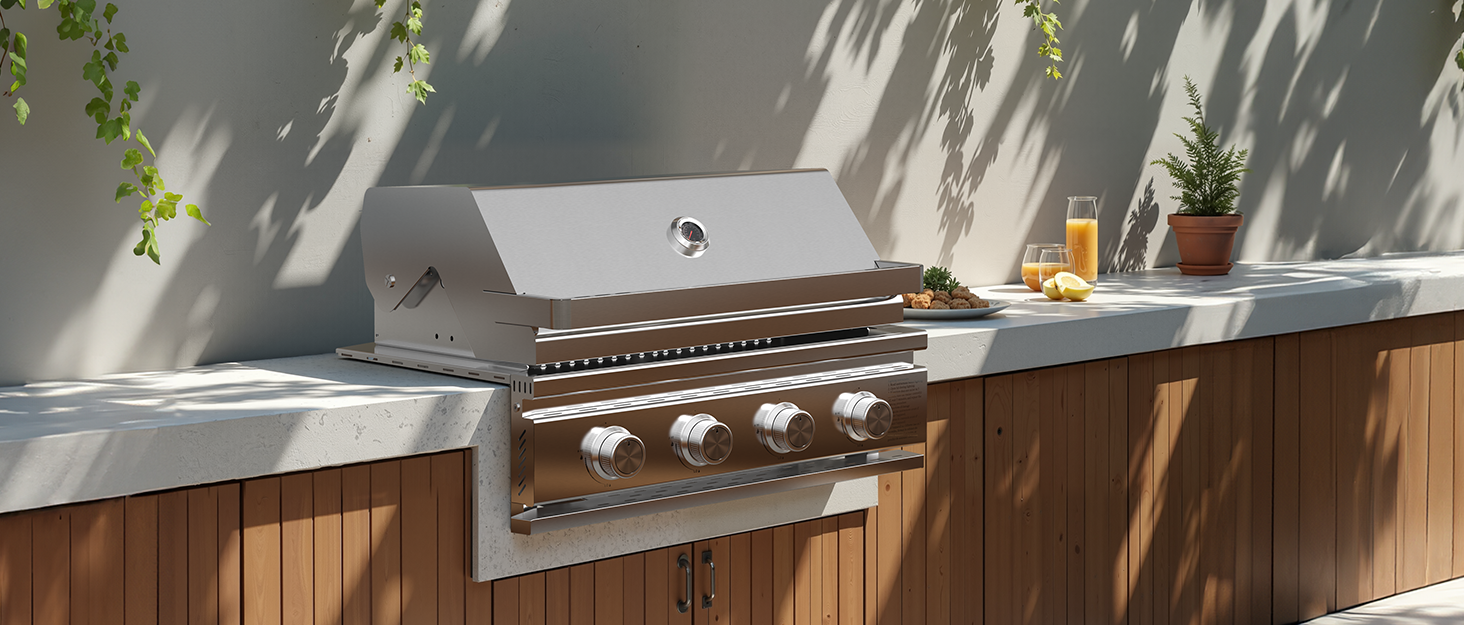 Upgrade Your Backyard: The R.W.FLAME Built-In 4-Burner Gas Grill