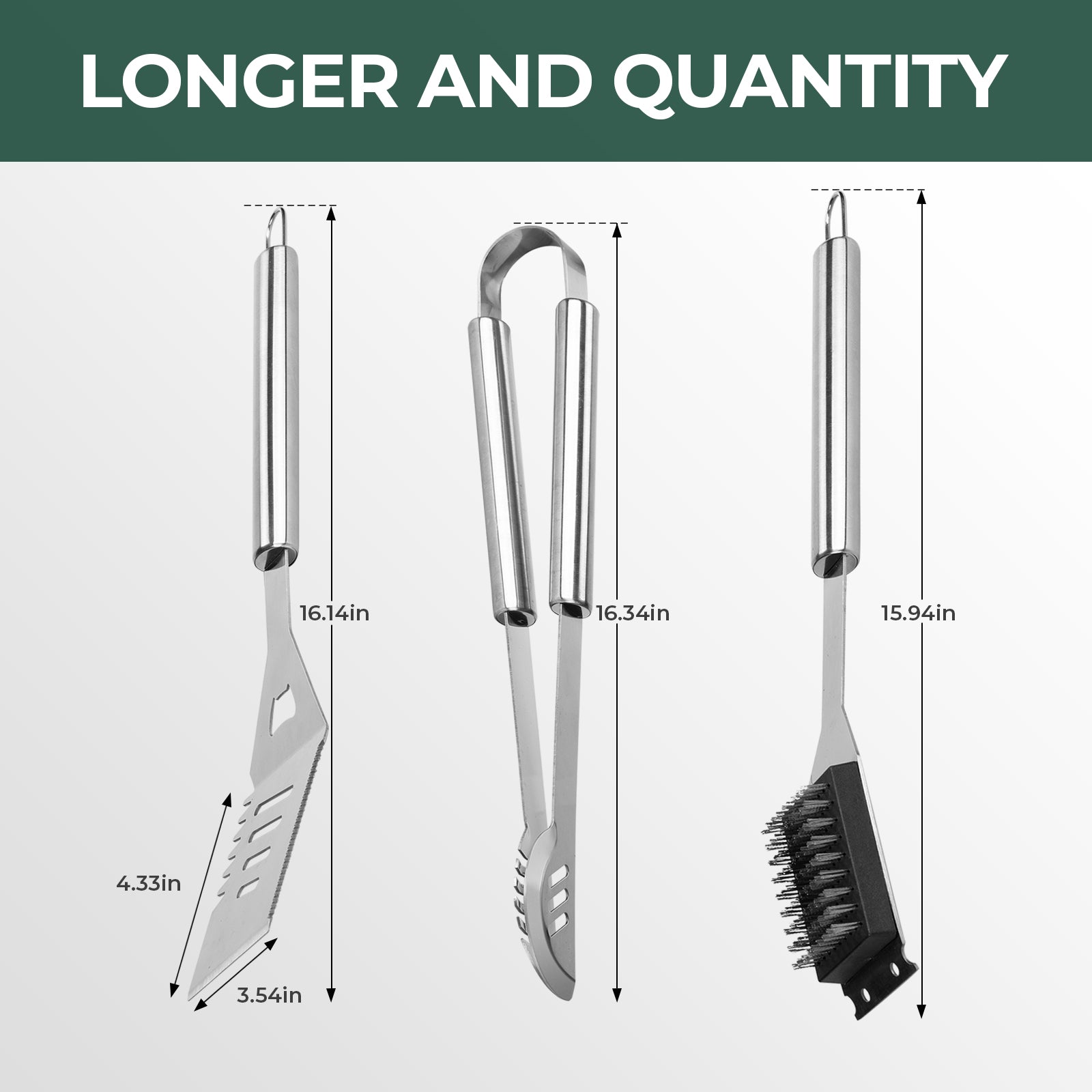 16 Inch Stainless Steel BBQ Grill Tools BBQ Tool Grilling Accessories