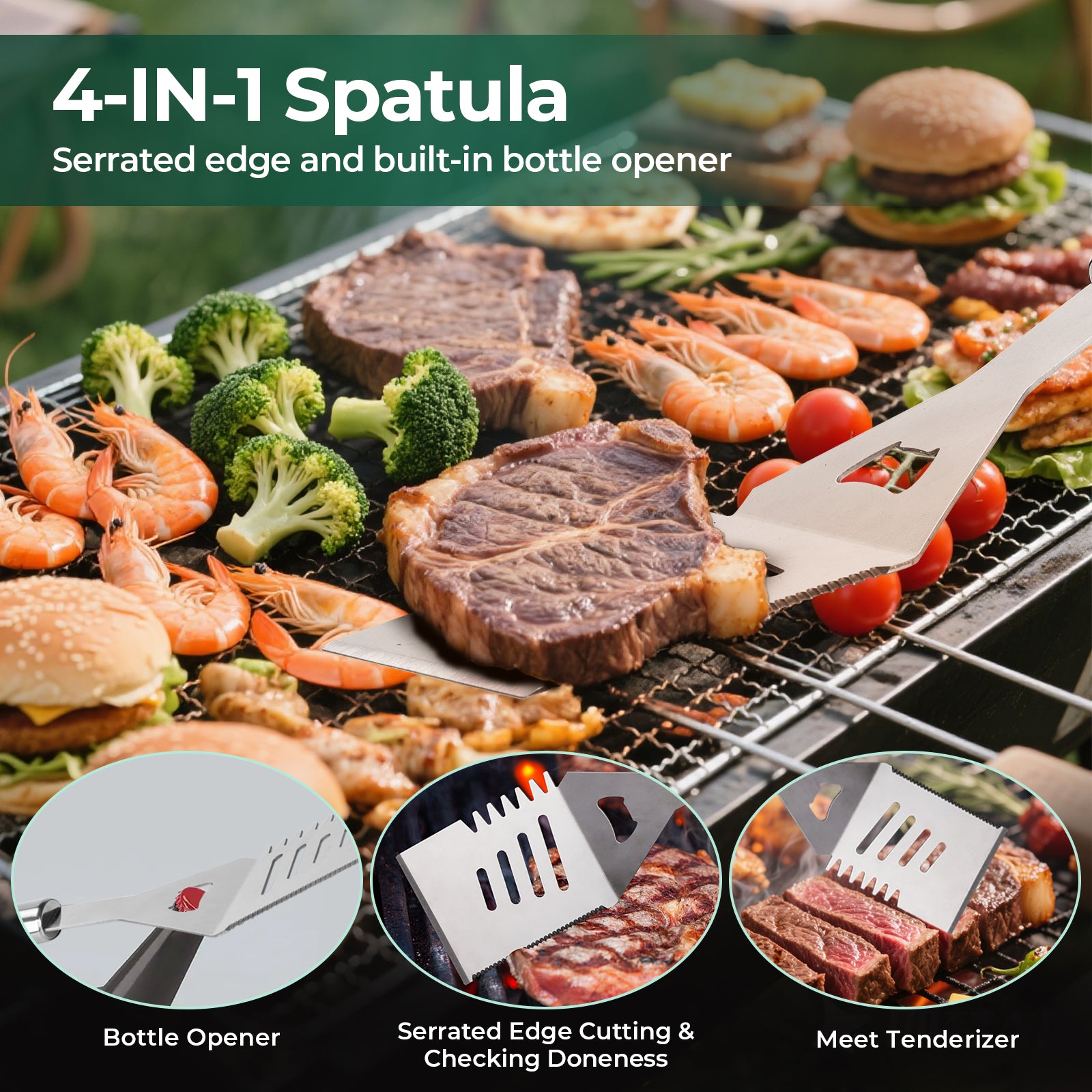 16 Inch Stainless Steel BBQ Grill Tools BBQ Tool Grilling Accessories