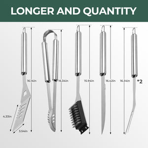 16 Inch Stainless Steel BBQ Grill Tools BBQ Tool Grilling Accessories