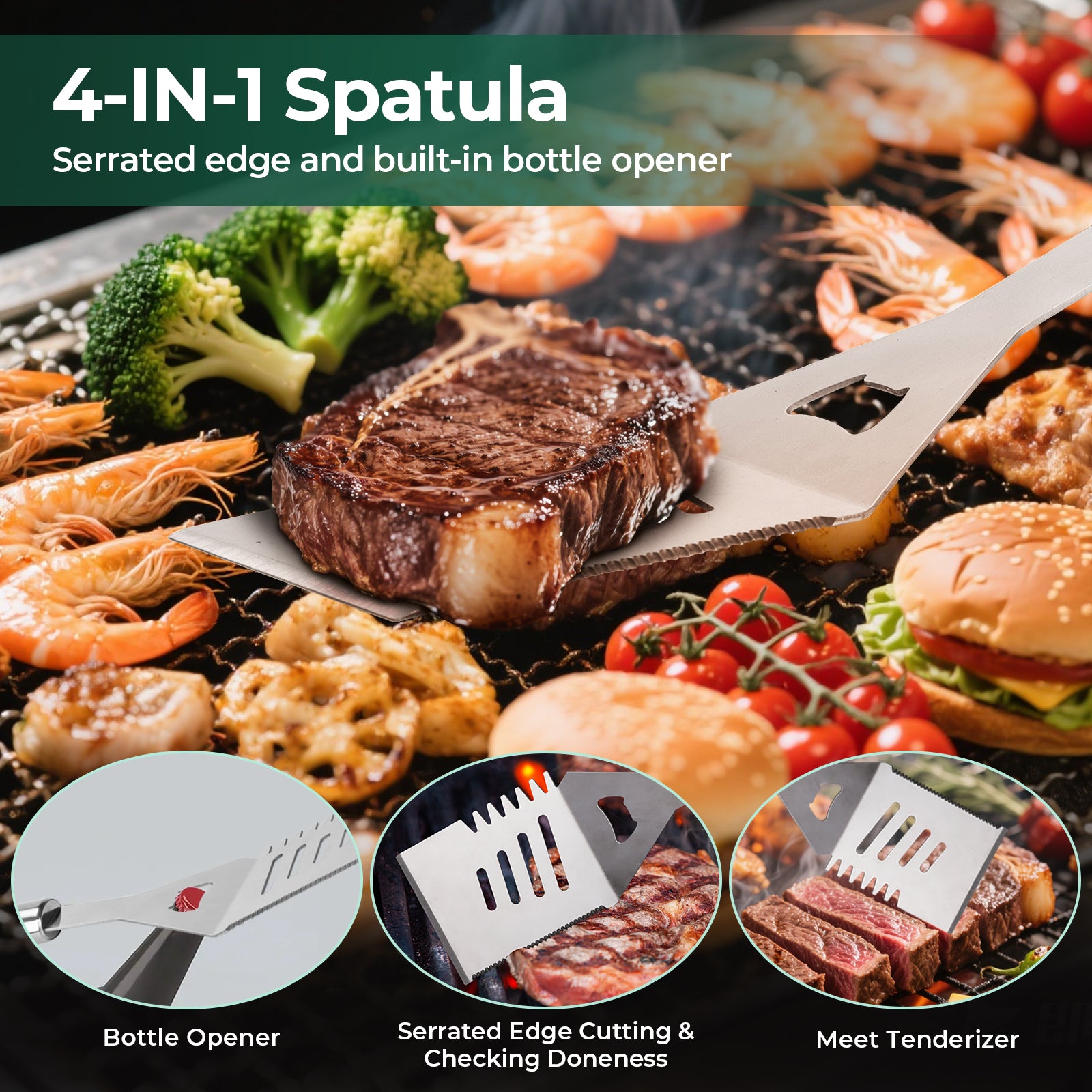 16 Inch Stainless Steel BBQ Grill Tools BBQ Tool Grilling Accessories