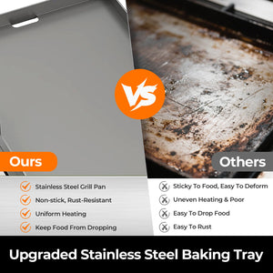 R.W.FLAME 18 Inch 8000 BTU Stainless Steel Tabletop Propane Grill with Handle