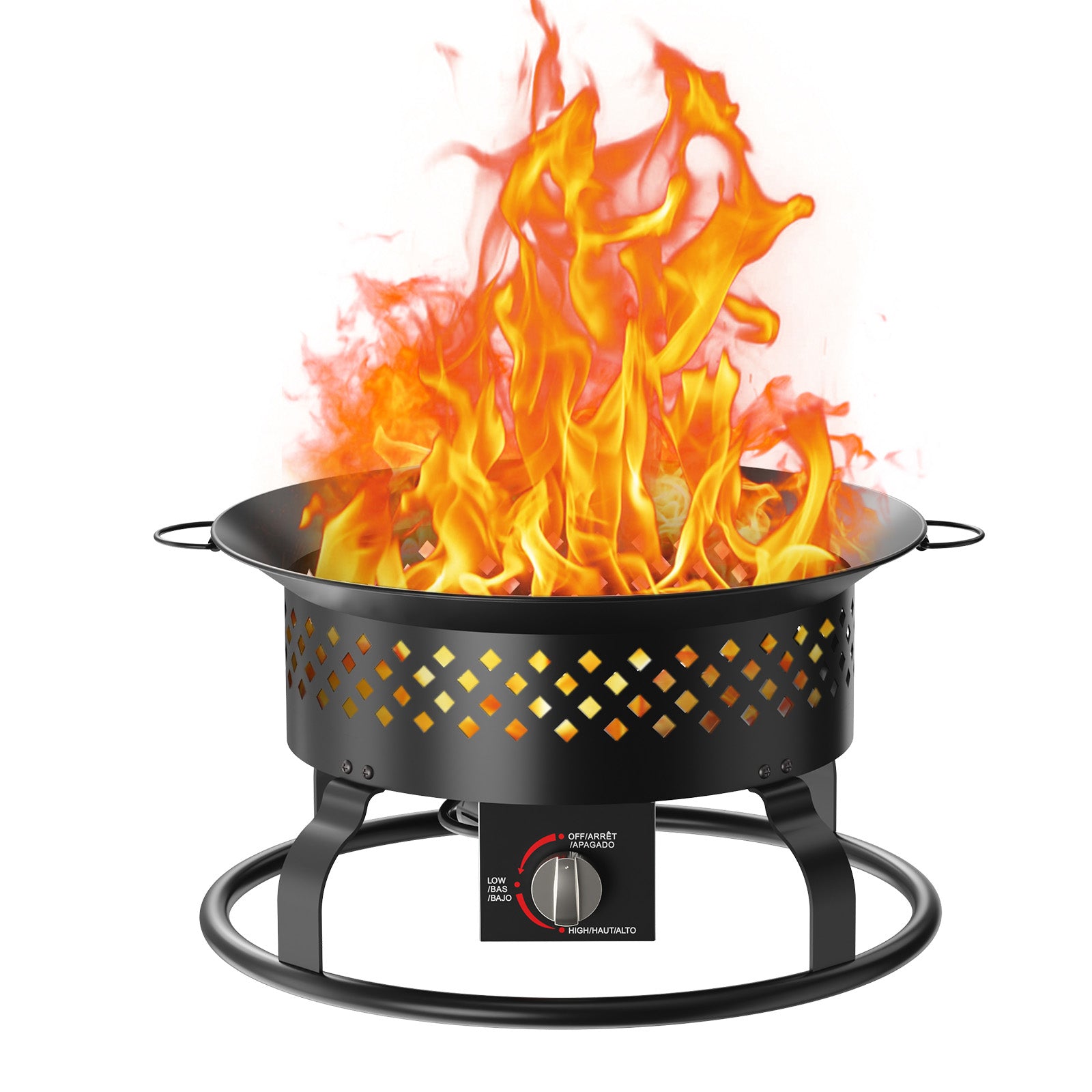 Portable Propane Fire Pit 19 Inch 50000 BTU Smokeless with Carry Bag Lava Rocks