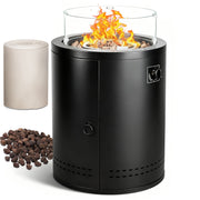 R.W.FLAME 20" 50000 BTU Smokeless Propane Fire Pit with Lava Rocks and Glass Wind Guard R.W.FLAME