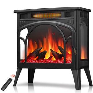 R.W.FLAME Electric Fireplace Heater 25" with 3D Realistic Flame Effect and Different Flame Color, 500W/1500W