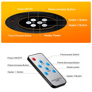R.W.FLAME 26“ Mantel Electric Fireplace Stove Heater with Remote Control and 7 Flame Brightness R.W.FLAME