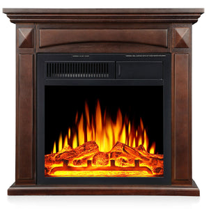 R.W.FLAME 26“ Mantel Electric Fireplace Stove Heater with Remote Control and 7 Flame Brightness R.W.FLAME
