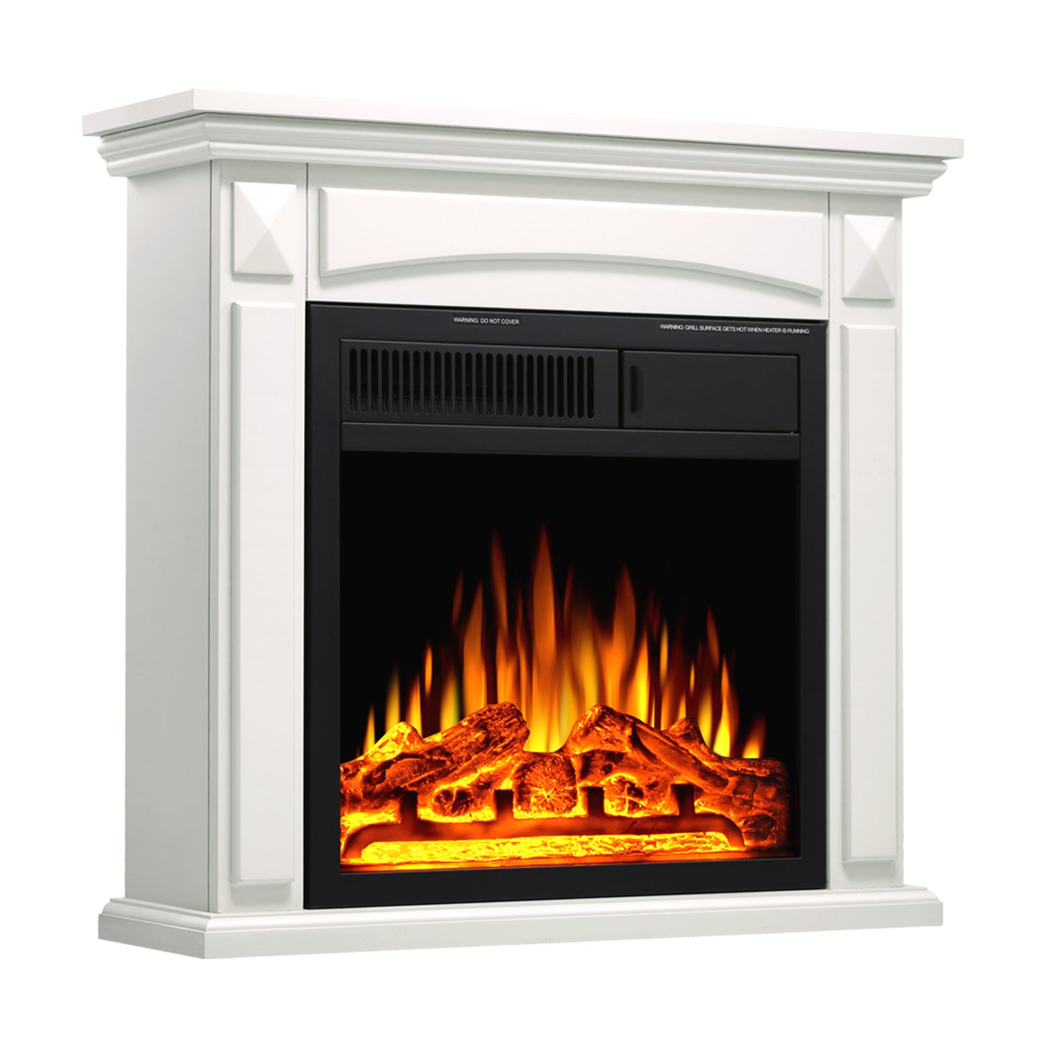 R.W.FLAME 26“ Mantel Electric Fireplace Stove Heater with Remote Control and 7 Flame Brightness