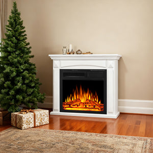R.W.FLAME 26“ Mantel Electric Fireplace Stove Heater with Remote Control and 7 Flame Brightness