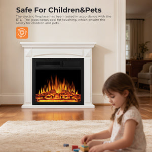 R.W.FLAME 26“ Mantel Electric Fireplace Stove Heater with Remote Control and 7 Flame Brightness