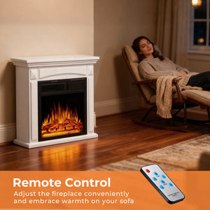 R.W.FLAME 26“ Mantel Electric Fireplace Stove Heater with Remote Control and 7 Flame Brightness