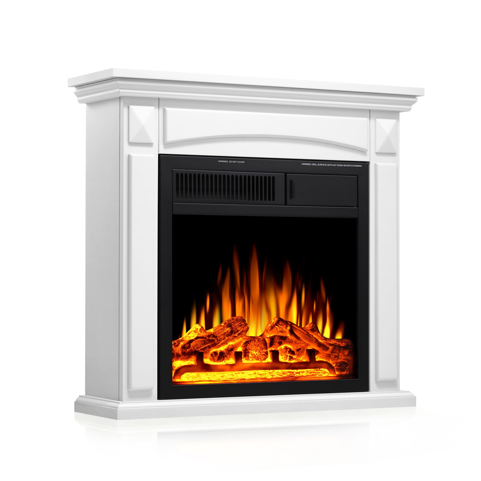 R.W.FLAME 26“ Mantel Electric Fireplace Stove Heater with Remote Control and 7 Flame Brightness