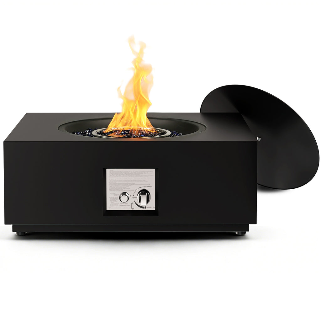 R.W.FLAME 28 Inch Square Propane Fire Pit Table 40000 BTU 2-in-1 with CSA Certification