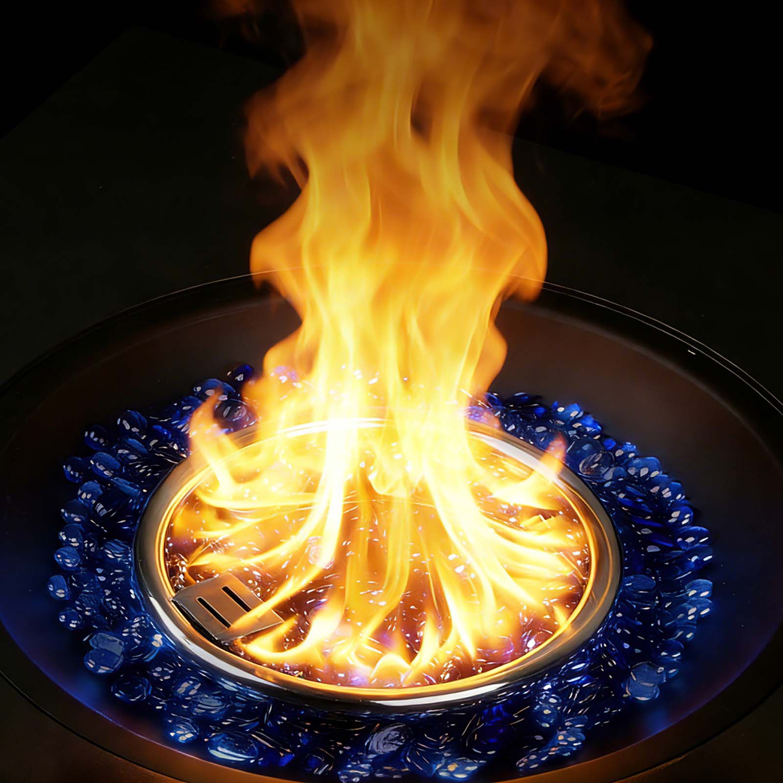 Propane Fire Pit Table 28 Inch Square 40000 BTU 2-in-1 with CSA Certification