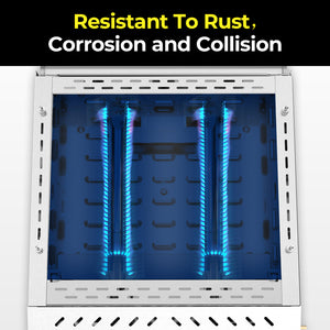R.W.FLAME 2-Burner 16000 BTU Stainless Steel Tabletop Gas Gril Compact for LPG and Small Canister