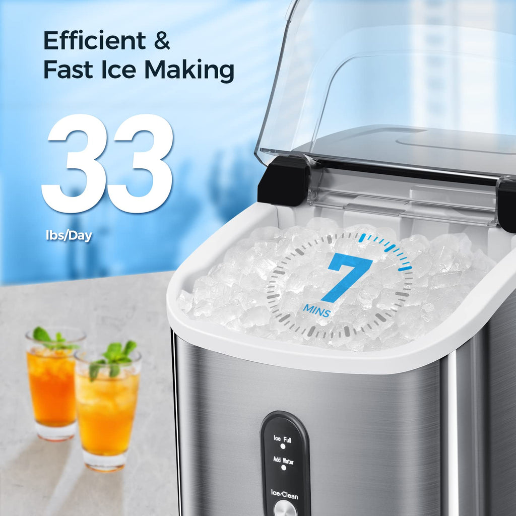 R.W.flame Nugget Ice Maker Countertop, Portable Ice Maker Machine