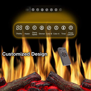 R.W.FLAME 34''Electric Fireplace Insert, Infrared Electric Fireplace,  750W/1500W
