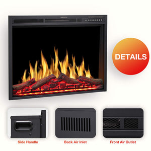 R.W.FLAME 34''Electric Fireplace Insert, Infrared Electric Fireplace,  750W/1500W