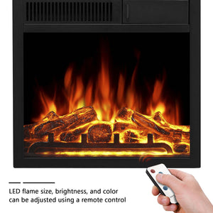 R.W.FLAME 36 Inch Electric Fireplace Mantel Wooden Surround Firebox with Adjustable Led Flame, 750W/1500W