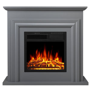 R.W.FLAME 36 Inch Electric Fireplace Mantel Wooden Surround Firebox with Adjustable Led Flame, 750W/1500W
