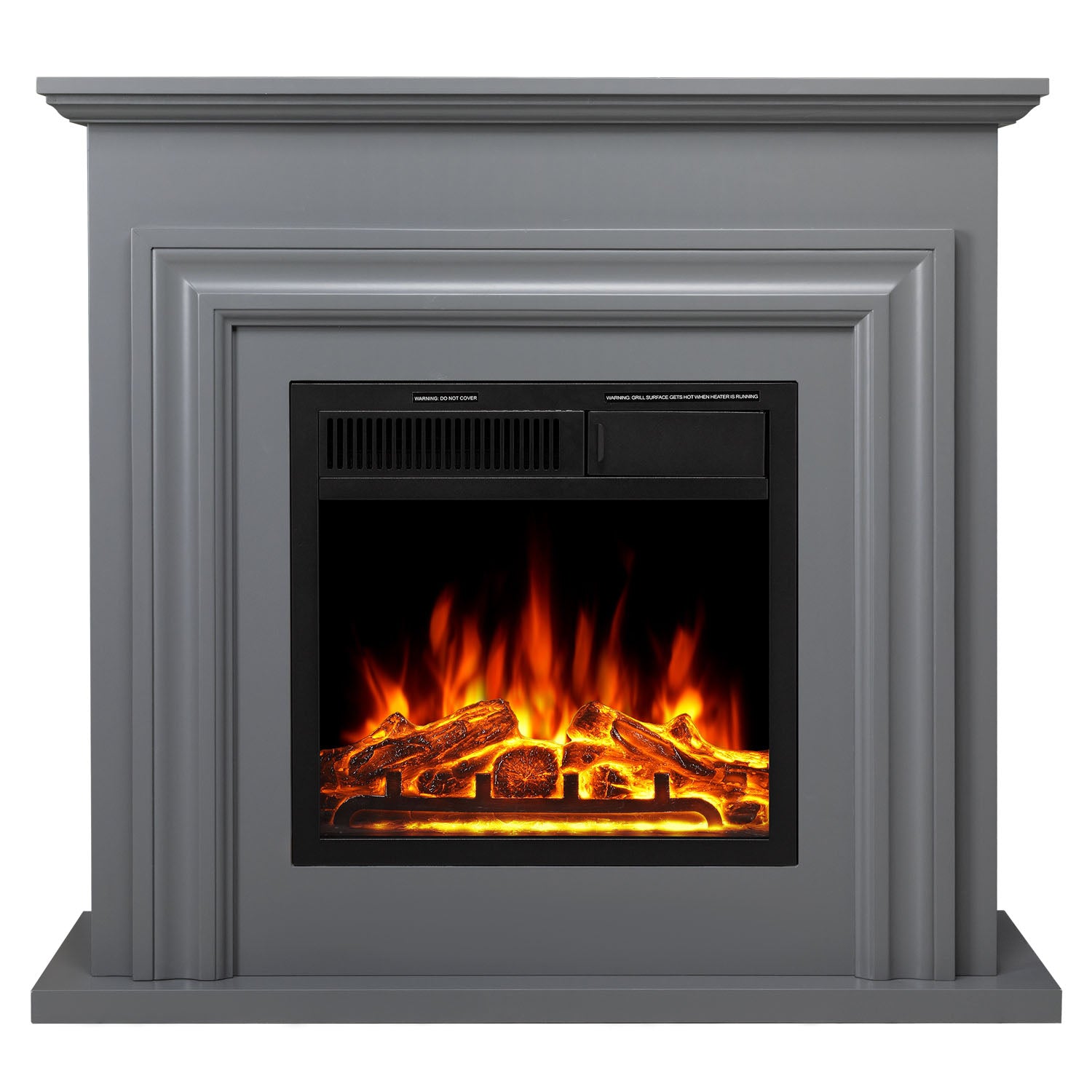R.W.FLAME 36 Inch Electric Fireplace Mantel Wooden Surround Firebox with Adjustable Led Flame, 750W/1500W