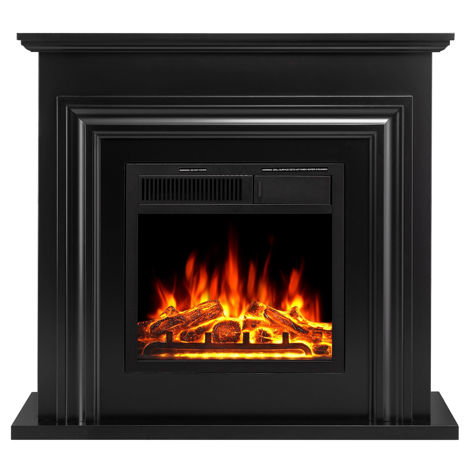 36 Inch Electric Fireplace Mantel Wooden Surround Firebox Adjustable Led Flame 750W 1500W