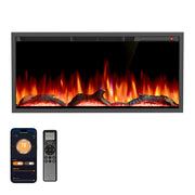 36/50 Inch Smart Electric Fireplace Recessed Wall Mounted Alexa/WiFi Enabled C4