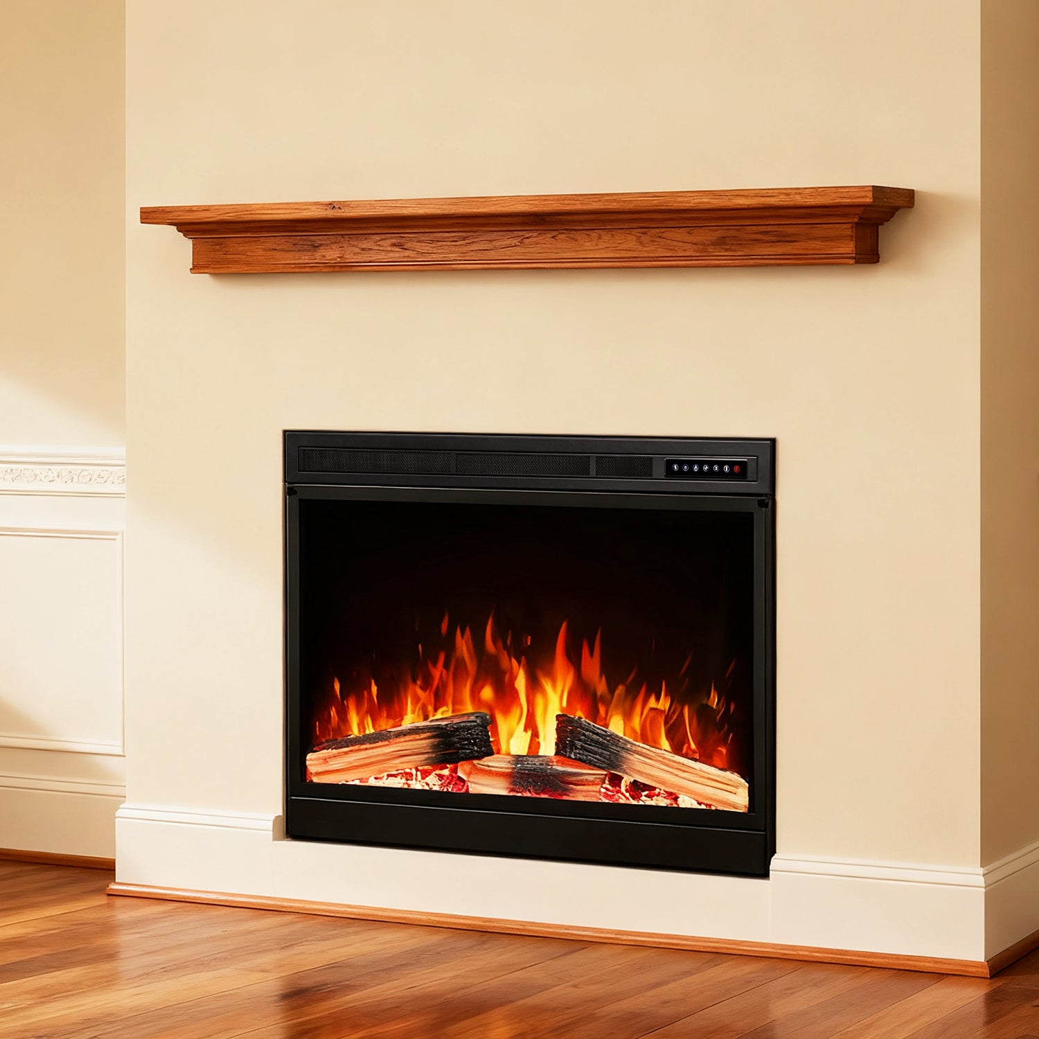 R.W.FLAME 36"/39" Electric Fireplace Insert with Remote Adjustable Temperature and Flame 750/1500W