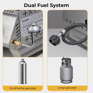 R.W.FLAME 3 Burner Tabletop Propane Gas Grill Stainless Steel Portable Outdoor BBQ Grill with Griddle