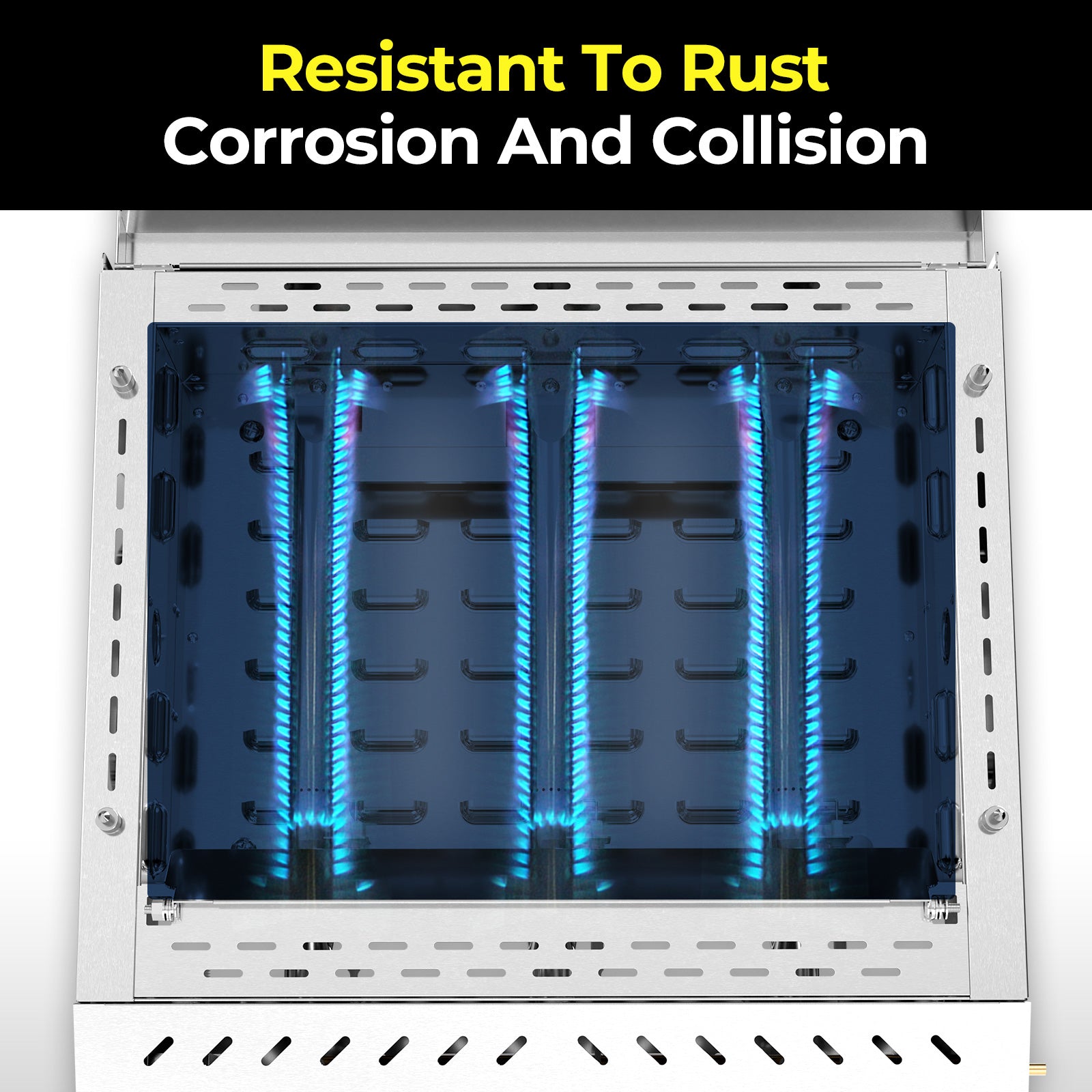 R.W.FLAME 3-Burner 24000 BTU Stainless Steel Tabletop Gas Gril for BBQ Camping Picnic
