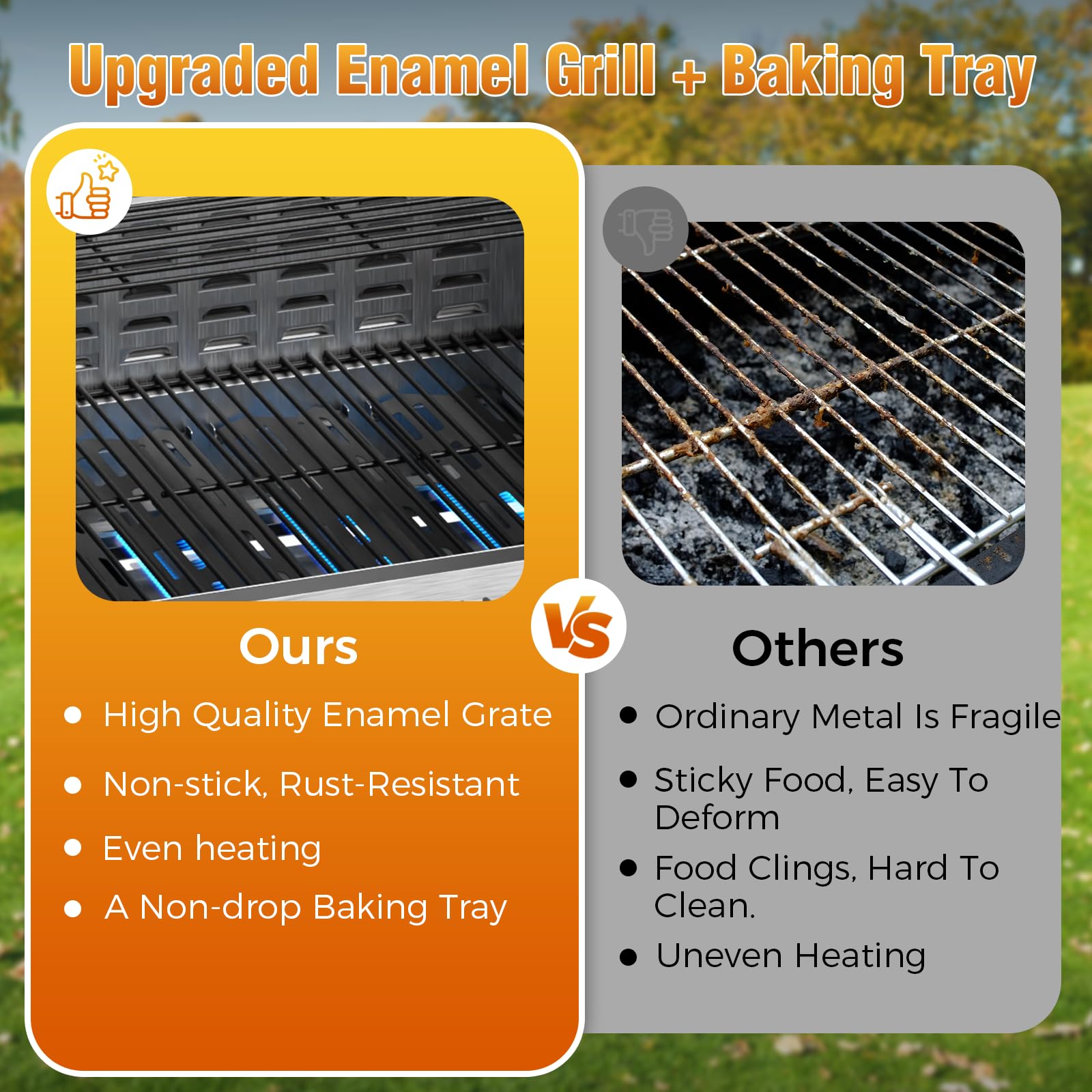 4-Burner Propane Gas Grill Stainless Steel 42000 BTU with Side Burner