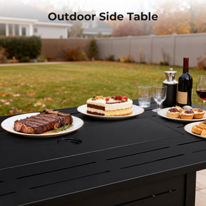 R.W.FLAME 43 Inch 50,000 BTU Square ropane Fire Pit Table with Lid and Glass Stones R.W.FLAME