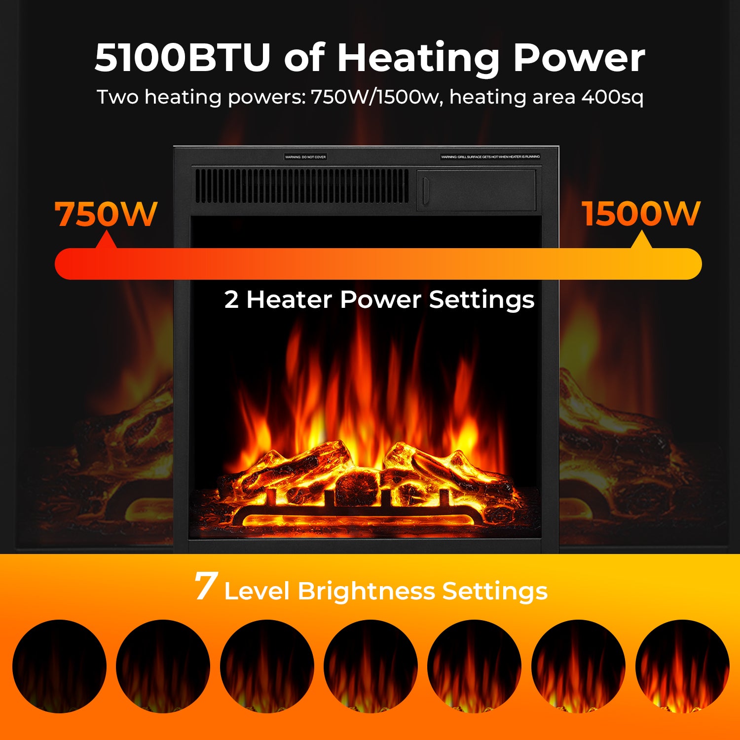 R.W.FLAME 44" Corner Freestanding Electric Fireplace with Mantel Package and Log 750-1500W