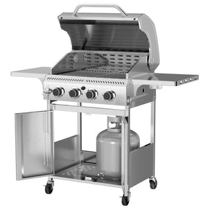 R.W.FLAME 4-Burner 32000BTU Propane Gas Grill with 304 Stainless Steel Cooking Grid and Hanging Hooks R.W.FLAME