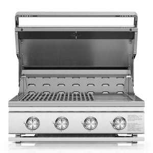R.W.FLAME 4-Burner 32,000 BTU Propane Gas Grill Tabletop ALL-Thickened 304 Stainless Steel