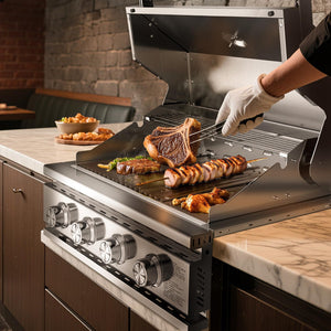 4-Burner 32,000 BTU Propane Gas Grill with Baking Tray Grates ALL-Thickened 304 Stainless Steel