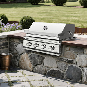 4-Burner 32,000 BTU Propane Gas Grill with Baking Tray Grates ALL-Thickened 304 Stainless Steel