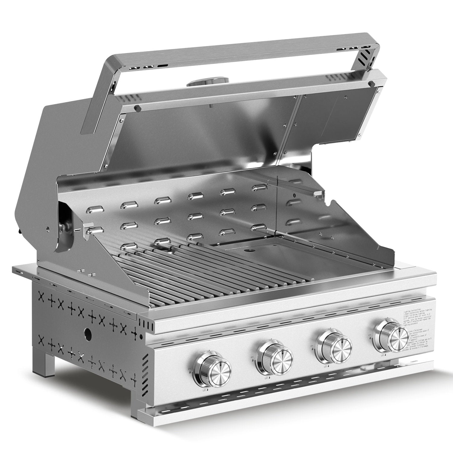 4-Burner 32,000 BTU Propane Gas Grill with Baking Tray Grates ALL-Thickened 304 Stainless Steel