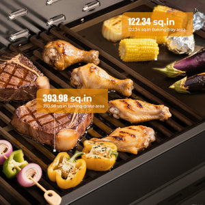 4-Burner 32,000 BTU Propane Gas Grill with Baking Tray Grates ALL-Thickened 304 Stainless Steel