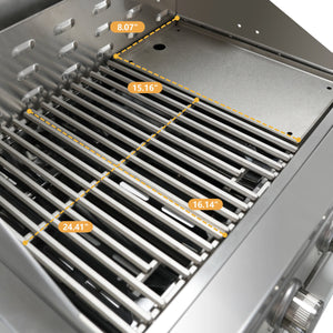 4-Burner 32,000 BTU Propane Gas Grill with Baking Tray Grates ALL-Thickened 304 Stainless Steel