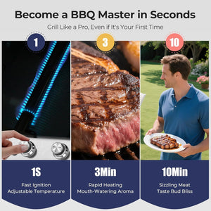 R.W.FLAME 4 Burner 42,000 BTU Propane Gas Grill with Side Burner and Stainless Steel Mesh for Camping Backyard R.W.FLAME