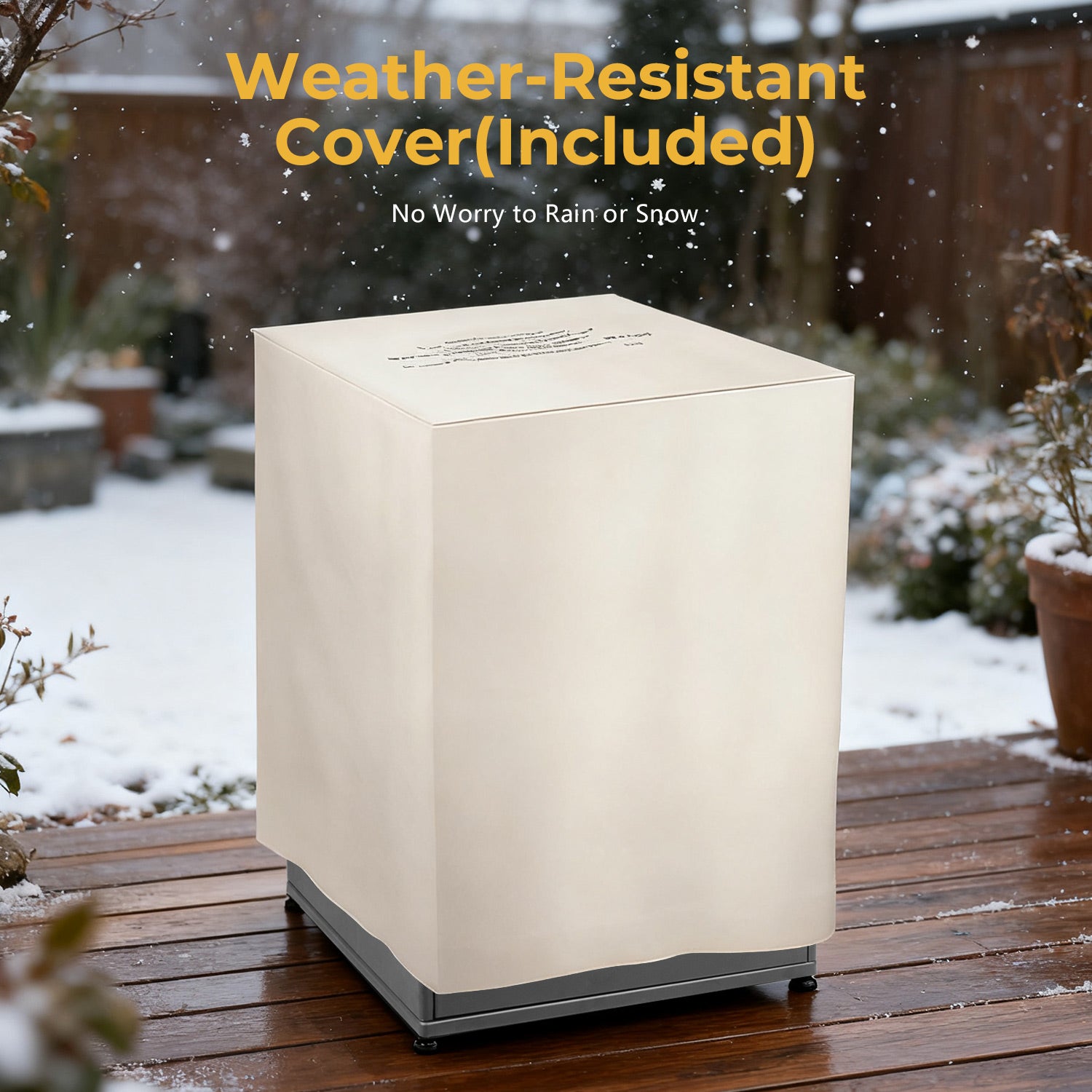 R.W.FLAME 20 Inch Fire Pit Square Gas Fire Table with Lava Rocks and Protective Cover for Backyard