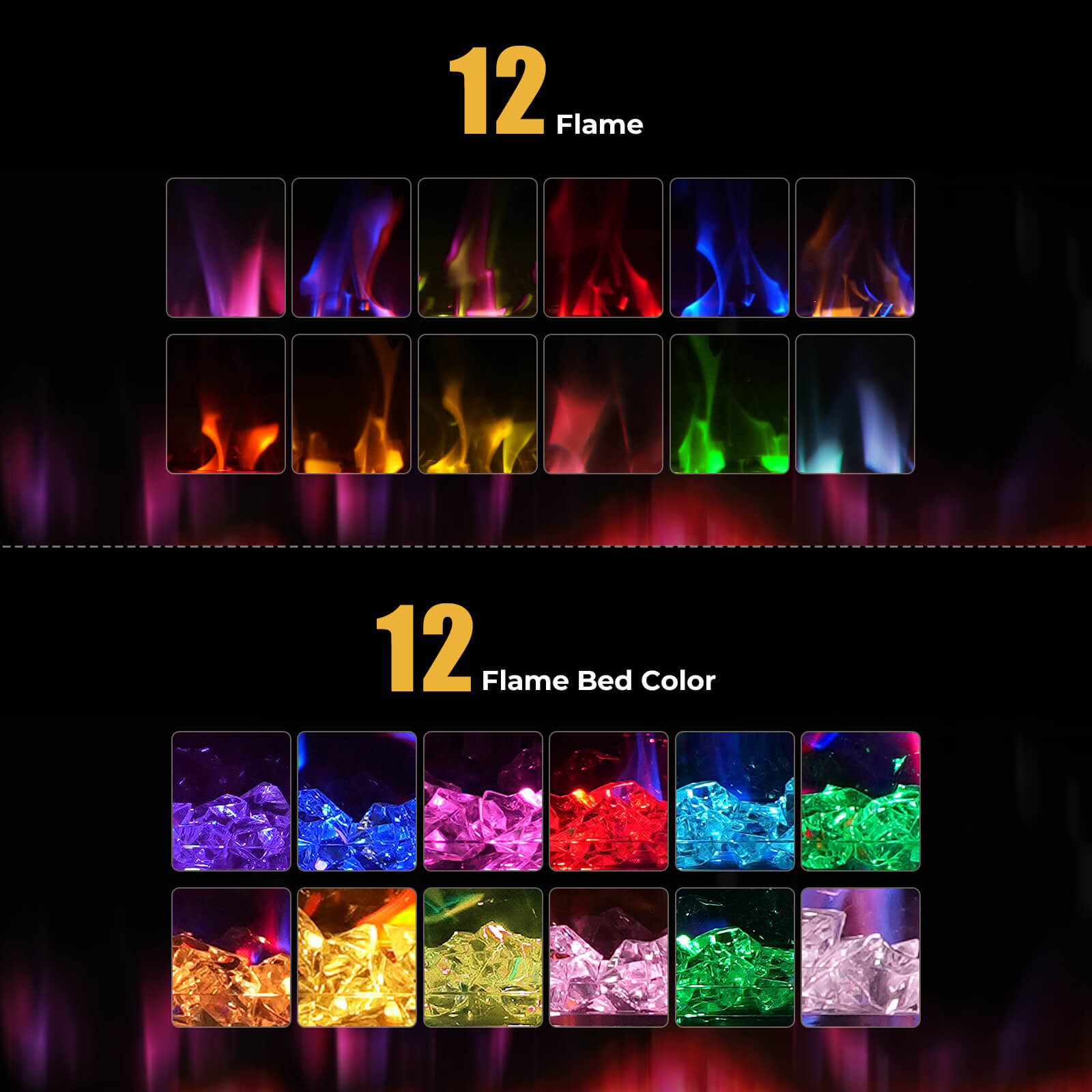 R.W.FLAME 50 Inch Smart Electric Fireplace Recessed Wall Mounted Alexa/WiFi Enabled APP Control